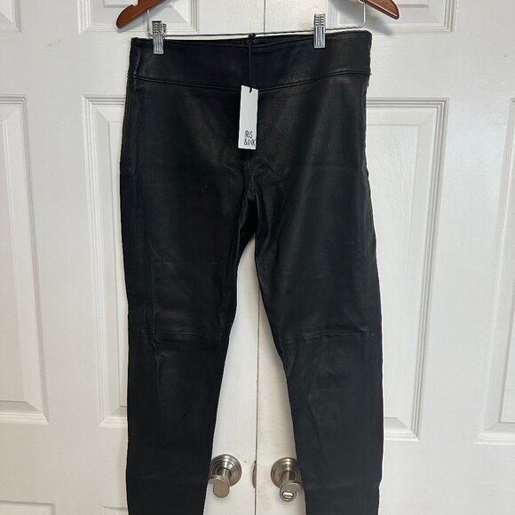 IRIS & INK Lamb Leather pants UK14 (US 10 or Medium) - Picture 1 of 5